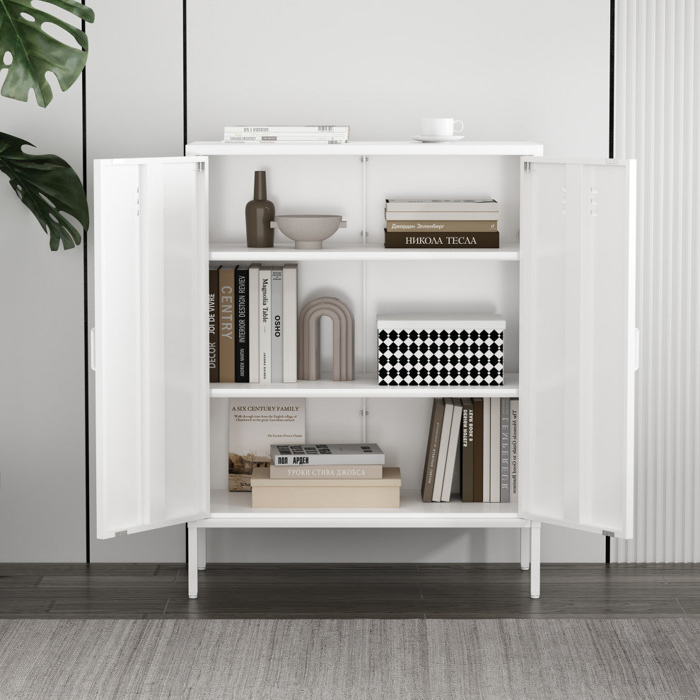 Lifestyle shot showing interior shelves and decor in a room.