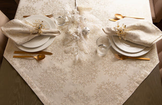 DII Winter Sparkle Jacquard Square Table Topper