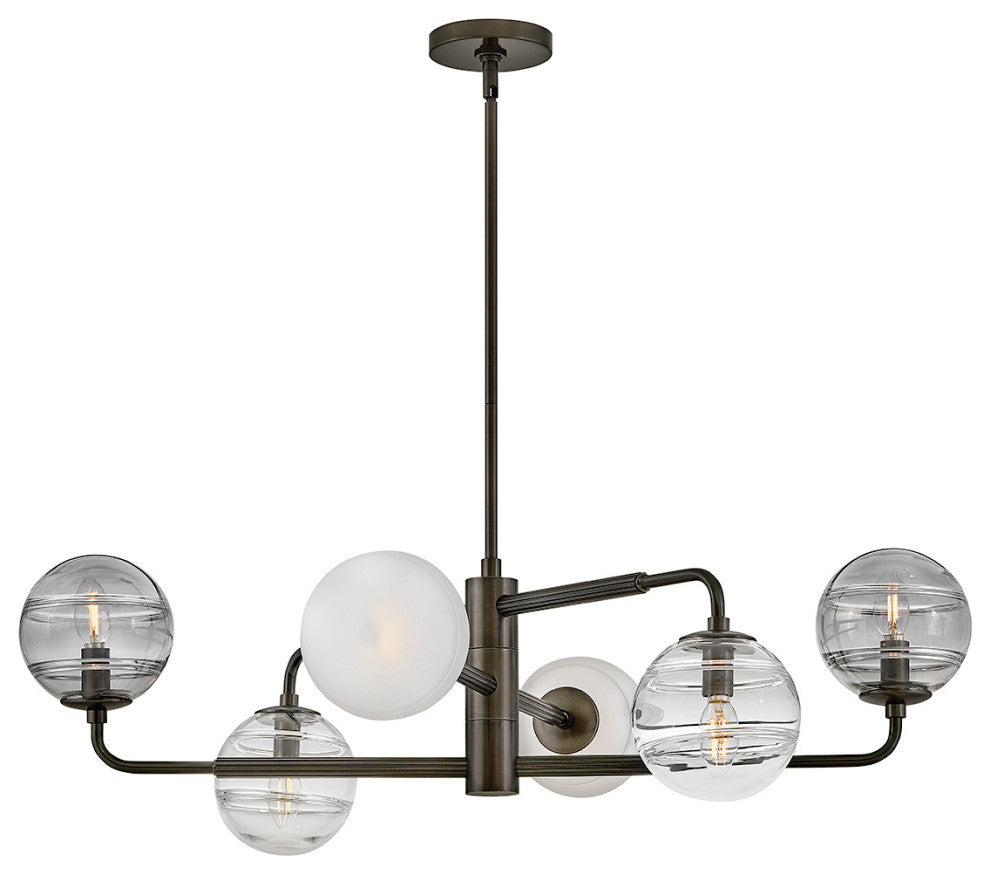 Fredrick Ramond Oberon Large Adjustable Single Tier Chandelier, Black Oxide