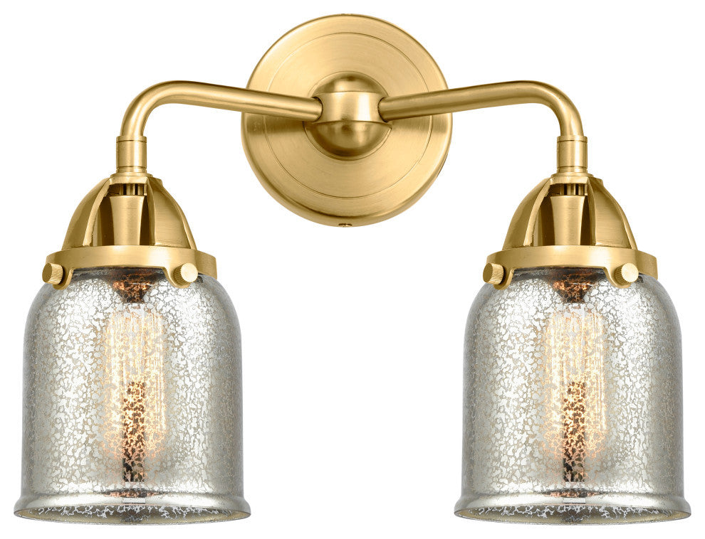 Small Bell Bath Vanity Light, Satin Gold, Silver Plated Mercury
