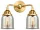 Small Bell Bath Vanity Light, Satin Gold, Silver Plated Mercury