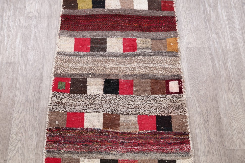 Consigned, Vintage Traditional Handmade Persian Oriental Low Pile Carpet, 3'x5'