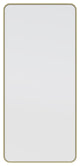 22" W X 48" H Radius Corner Stainless Steel Framed Mirror, Satin Brass