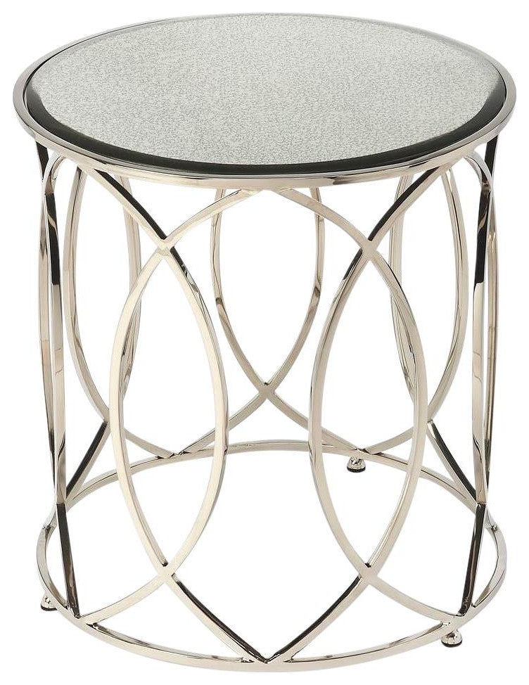 Glamorous Silver Metal Round Table