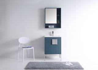 Bathroom Vanity Set, French Blue, 24", Polished Chrome Hardware