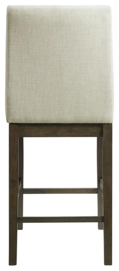 Maklaine Transitional Wood Counter Height Side Chair Set in Walnut