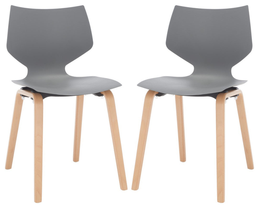 Safavieh Couture Darnel Molded Plastic Dining Chair, Grey/Natural