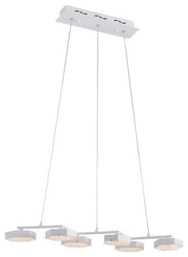 HomeRoots 29.5" X 10.2" X 43.3" White Acrylic Painted Metal Ceiling Lamp