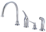 Kingston Brass Single-Handle Widespread Kitchen Faucet Combo, Polished Chrome