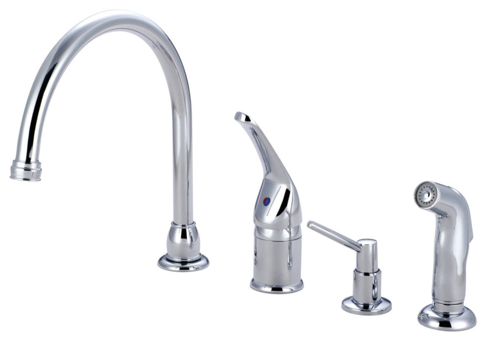 Kingston Brass Single-Handle Widespread Kitchen Faucet Combo, Polished Chrome