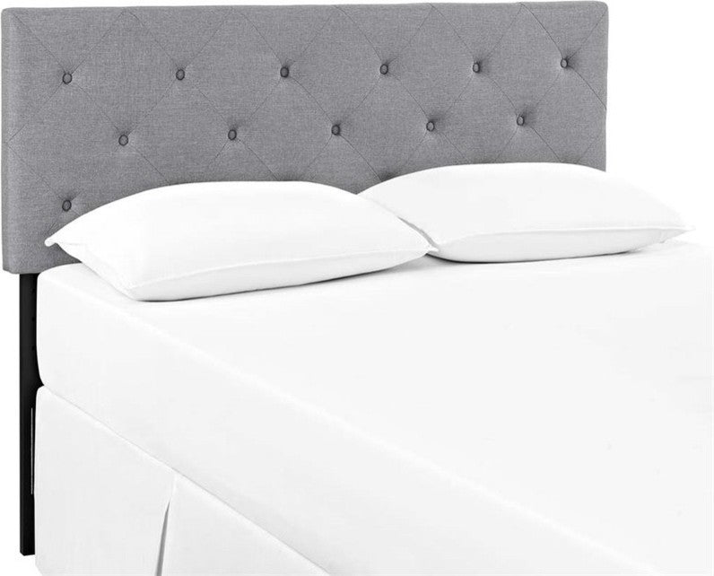 Terisa King Upholstered Fabric Headboard, Light Gray