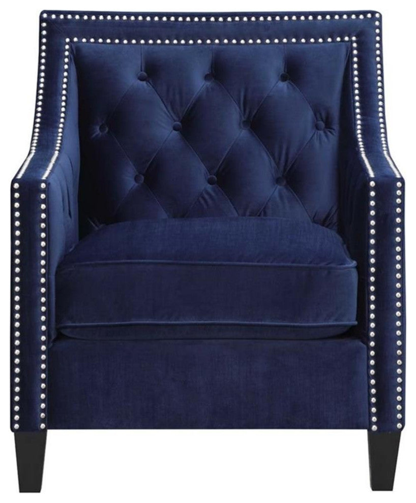 Catania Modern / Contemporary Accent Arm Chair in Navy Finish