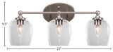 Capri 3-Light Bath Bar, Brushed Nickel/Clear Bubble