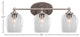 Capri 3-Light Bath Bar, Brushed Nickel/Clear Bubble