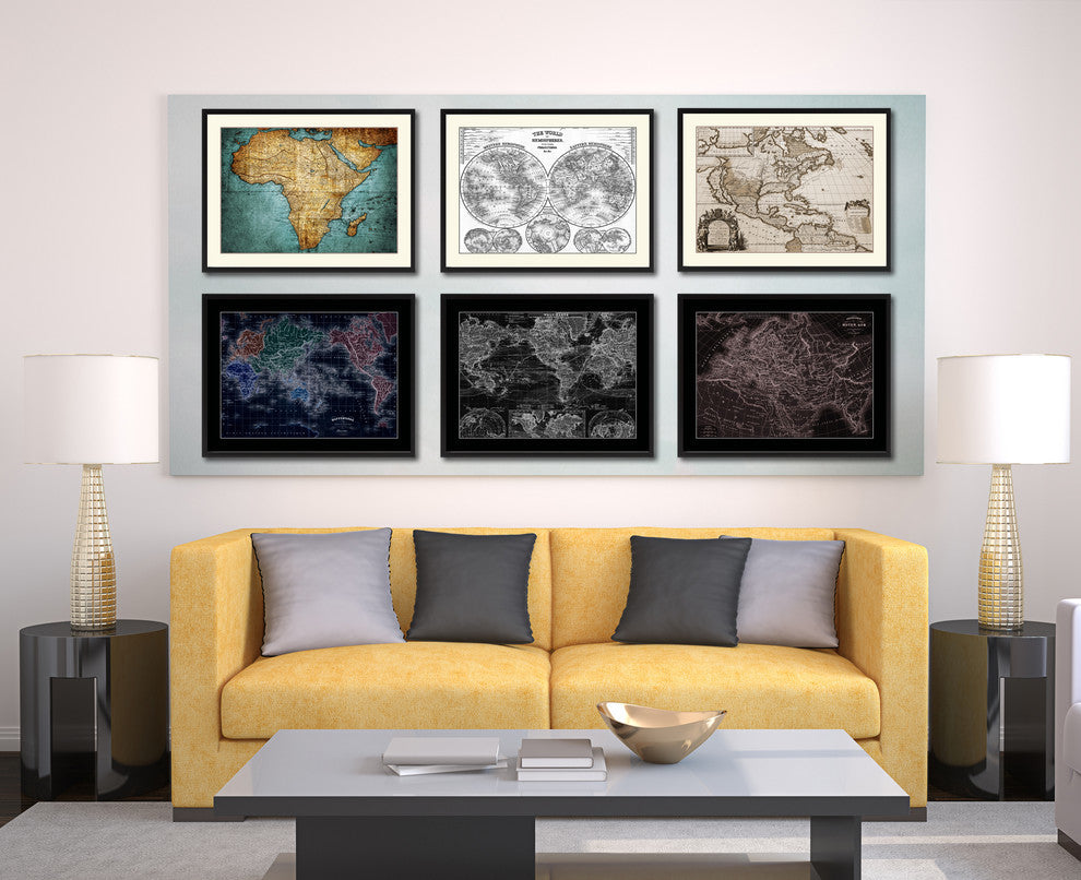 Europe In The Middle Ages Crusades Vivid Sepia Map On Canvas, 28" X 37"