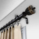 Kingsman 1" Curtain Rod, Black, 28"-48"