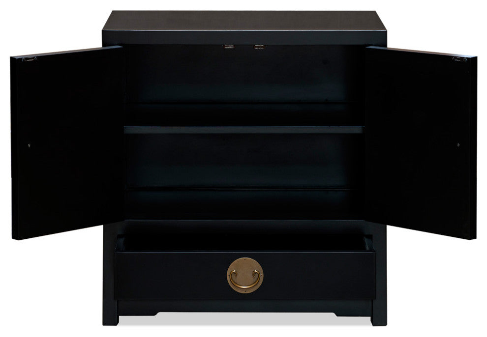 Matte Black Elmwood Ming Vanity Cabinet, With Bowl and Faucet