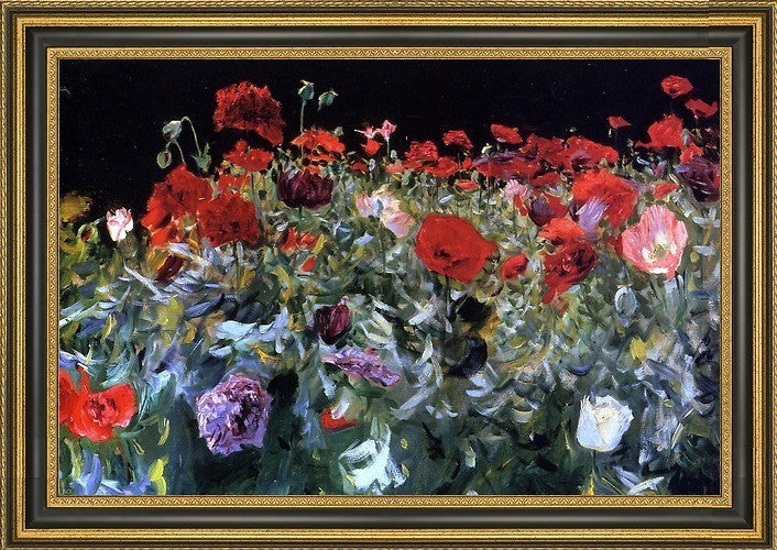 John Singer Sargent Poppies Framed Premium Canvas Print, 18"x27"