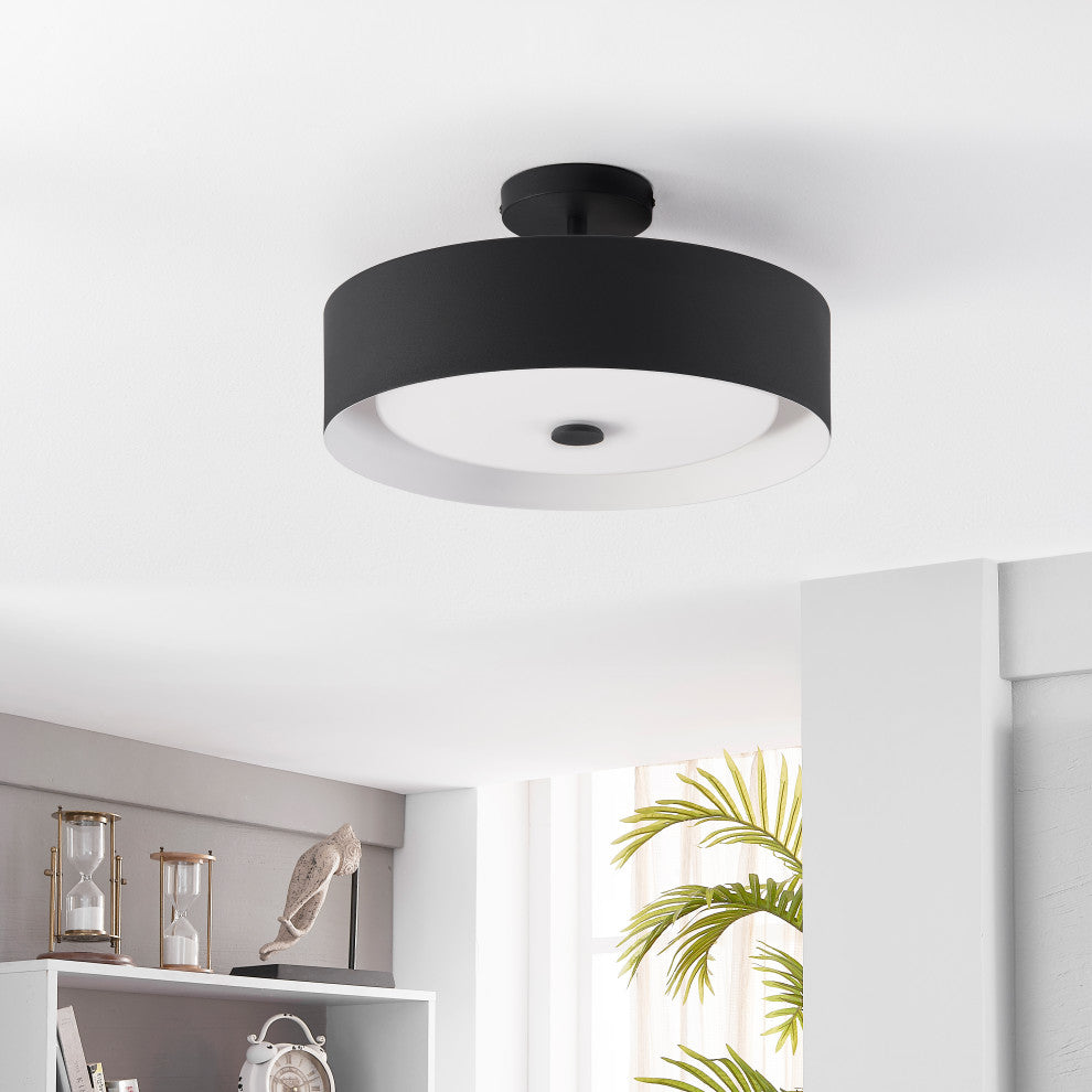 Lynch Semi Flush mount Mount, Black-White