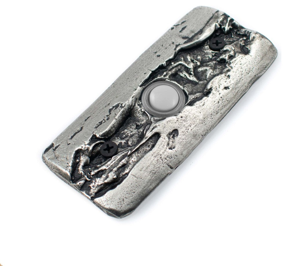 Glacier Doorbell, Handmade Luxury Hardware, Polished Pewter