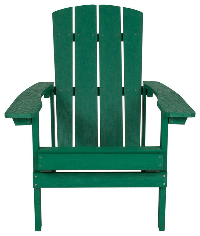 Charlestown All-Weather Poly Resin Wood Adirondack Chair in Green
