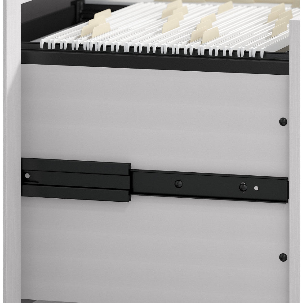 Key West 2 Drawer Mobile File Cabinet, Pure White Oak