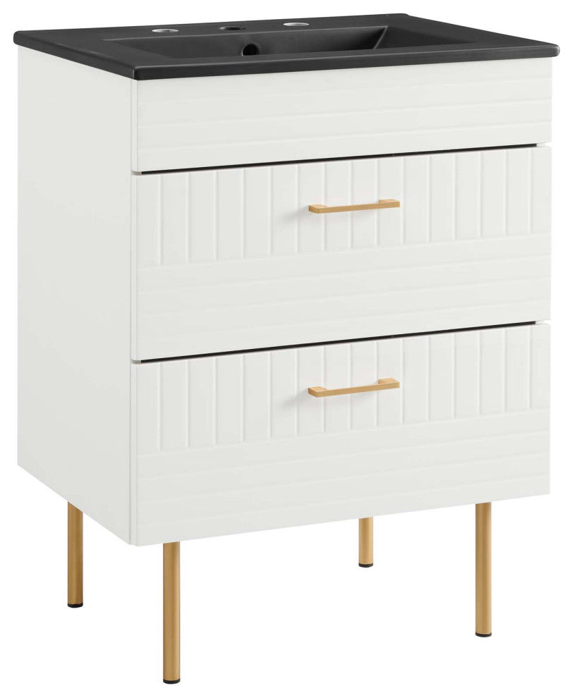 Daybreak 24" Bathroom Vanity, White Black