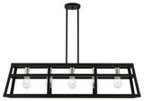 Schofield 5 Light Black With Brushed Nickel Accents Linear Chandelier