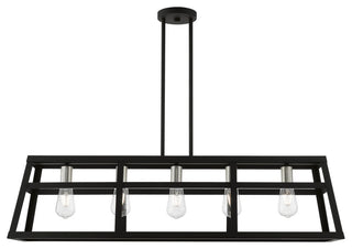 Schofield 5 Light Black With Brushed Nickel Accents Linear Chandelier