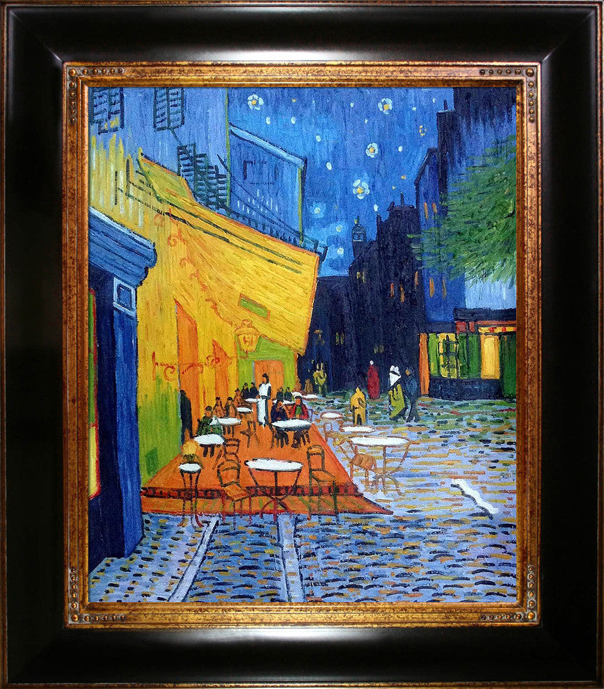 Cafe Terrace at Night, 26" X 30", Opulent Frame 26" X 30"