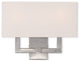 Wall Sconce with Handcrafted Off-White Fabric Hardback Shade, Brushed Nickel