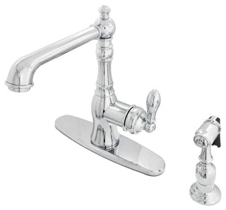 Gourmetier Single-Handle Kitchen Faucet, Side Sprayer, Polished Chrome