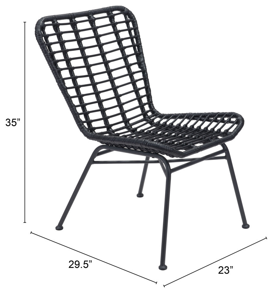 Dining Chair, Set of 2, Aluminum, Metal, Black, Outdoor Patio Balcony Garden