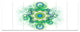 Cabalistic Star Fractal Flower, Abstract Canvas Art Print, 83"x32", 7 Panels