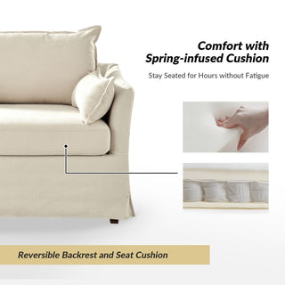 Slipcovered Armchair With Ottoman, Ivy