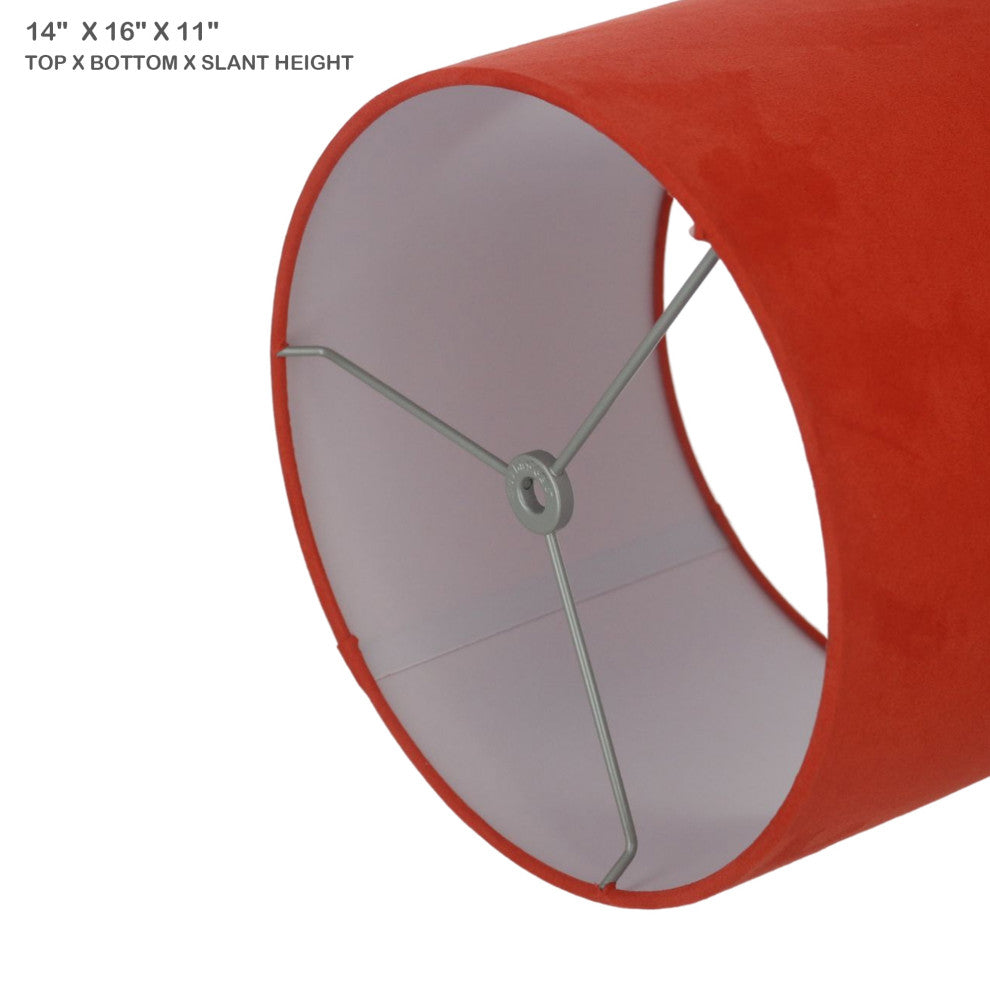 12" Suede Hardback Lamp Shade, Salmon