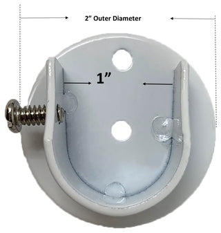 Inside Mount Brackets for 7/8"-1" Rods, Black, Set of 2, Glossy White