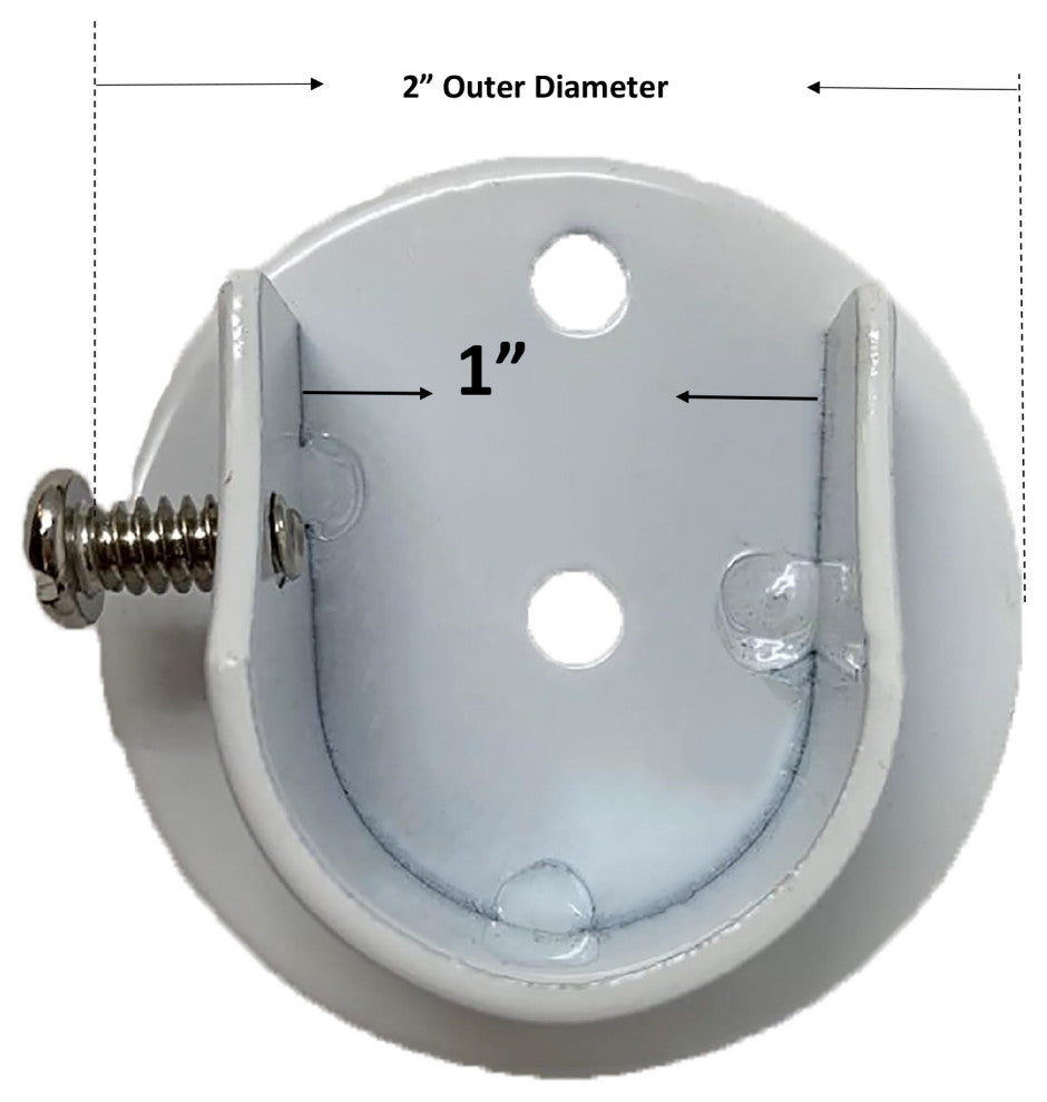 Inside Mount Brackets for 7/8"-1" Rods, Black, Set of 2, Glossy White