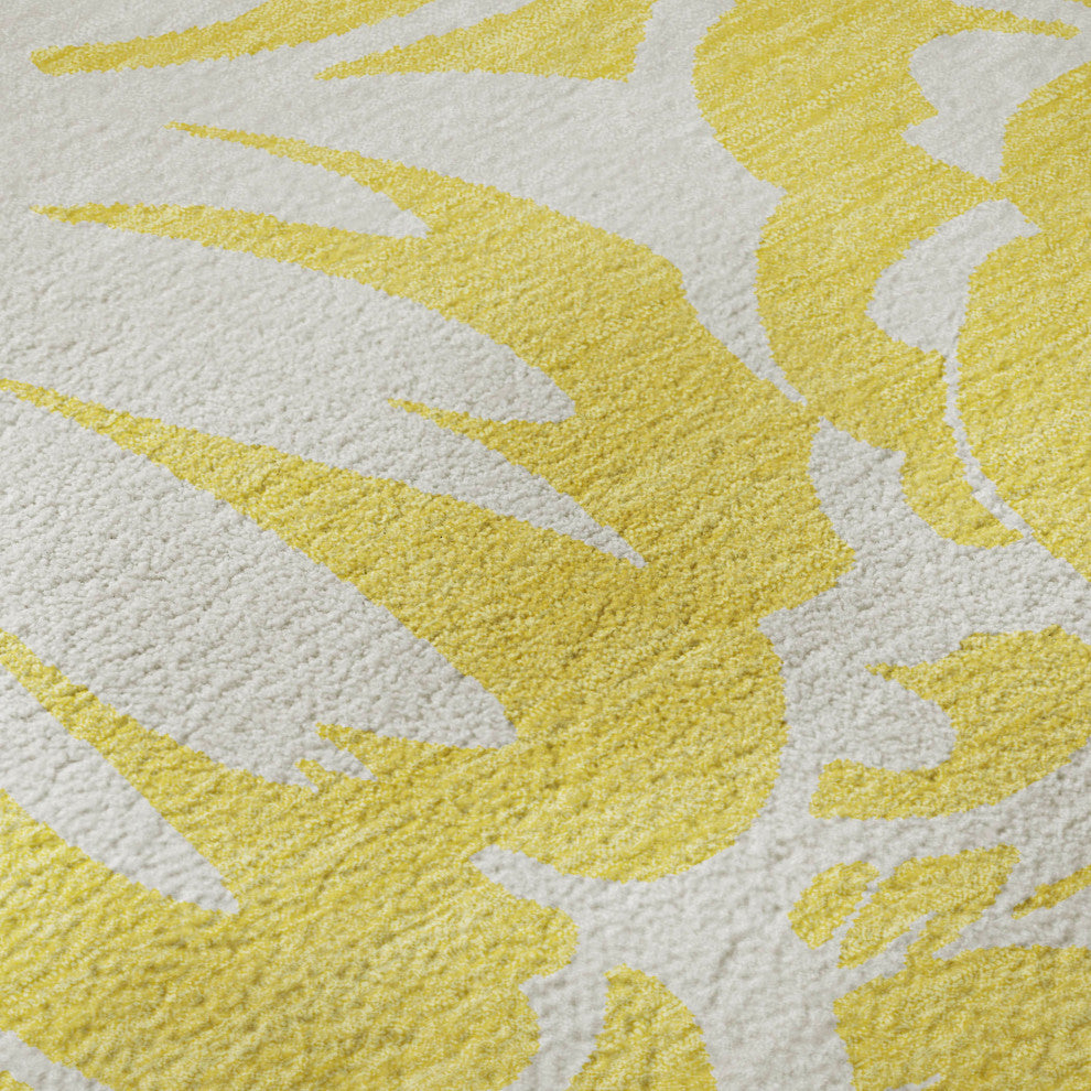 Premium Machine Washable Mayfield AMF551 Yellow 3' x 5' Rug
