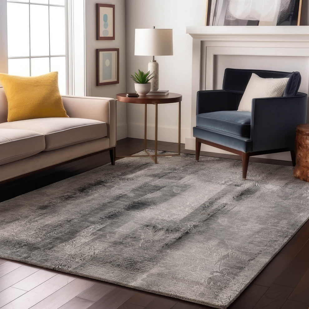 Premium Machine Washable Mayfield AMF537 Gray 9' x 12' Rug