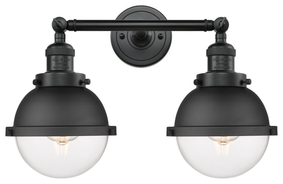 Innovations 208-BK-HFS-62-BK Hampden 2 Light Bath Vanity Light, Matte Black