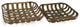 Set of Two Wood and Metal Lattice Weave Baskets