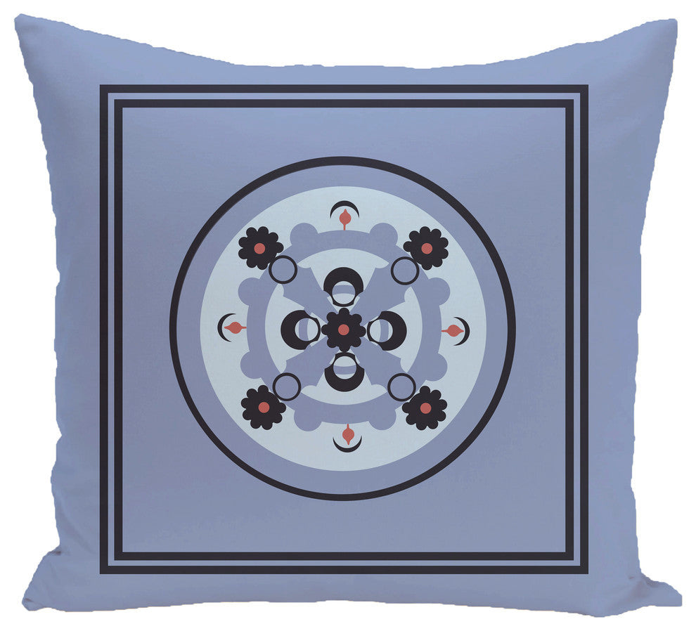 Kaleidoscope Geometric Print Pillow, Cornflower, 26"x26"