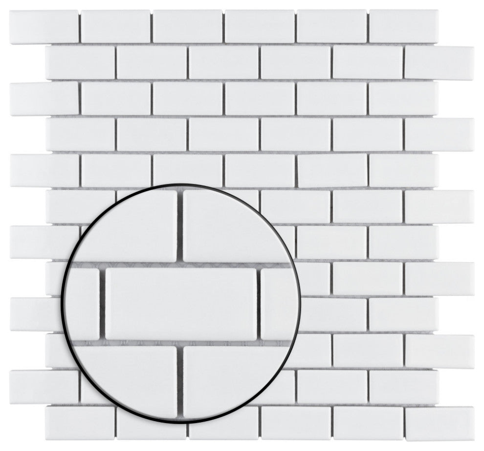 Metro Subway Glossy White Porcelain Floor and Wall Tile