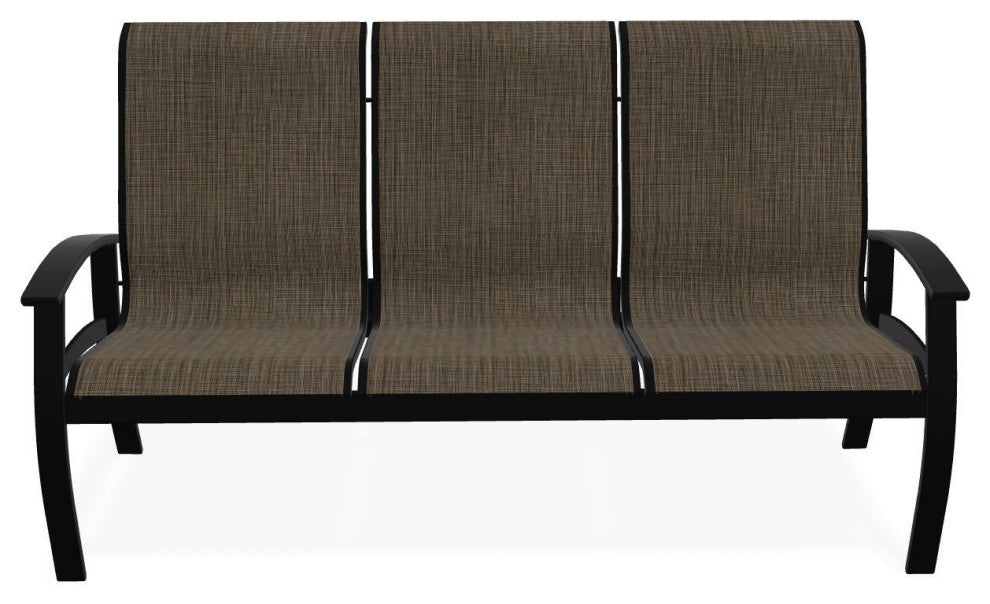 Belle Isle Sling 3-Seat Outdoor Sofa, Kora/Black