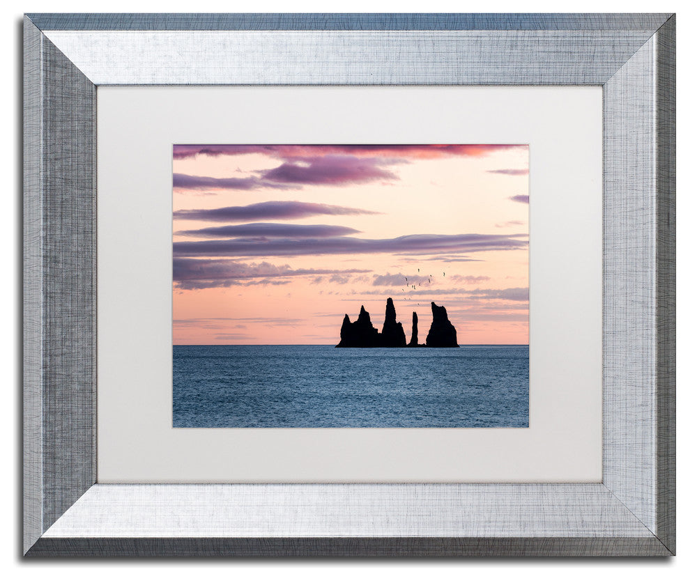 Philippe Sainte-Laudy 'Reynisdrangar at Sunset' Matted Framed Art