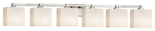 Fusion Regency 6-Light Bath Bar, Rectangle, Nickel, Opal, LED