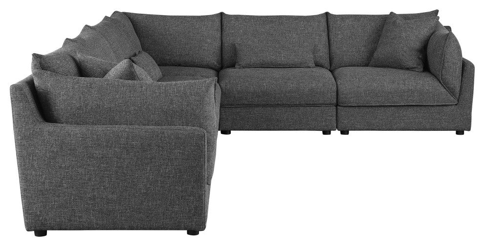 Sasha 6-Piece Upholstered Modular Sectional Barely Black