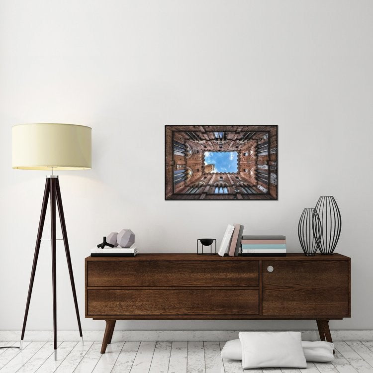 "Il Palazzo del mangia, Siena" Framed Canvas Giclee by Cuomo Massimo, 37x25"