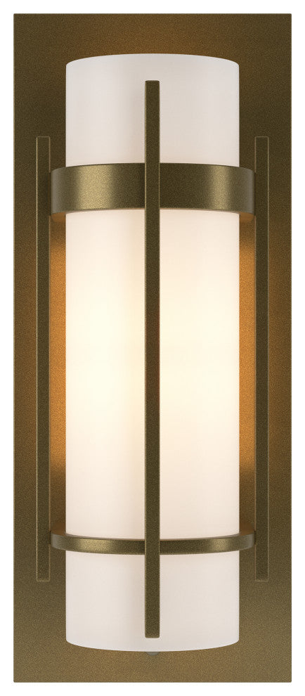Banded with Bar Sconce, Soft Gold Finish, Opal Glass